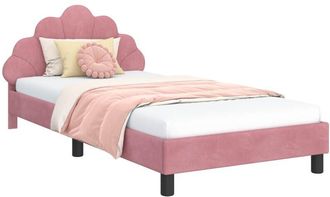 vidaXL Cama Para Ni&ntilde;os Con Cabecero Rosa 90 X 190 Cm Terciopelo Vidaxl