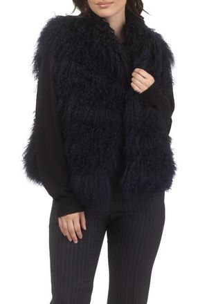 Gorski Select Genuine Shearling Vest in Navy at Nordstrom, Size Small