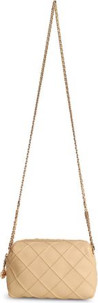 Tory Burch Tory Burch Fleming Mini Crossbody Bag In Cream Lear