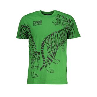 Cavalli Verde Katoenen Heren T-Shirt