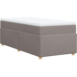 vidaXL Vidaxl - Cama Box Spring Con Colch&oacute;n Tela Gris Taupe 90x190 Cm