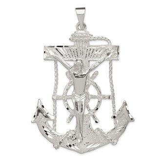 Diamond2Deal Sterling Silver Mariner Cross Pendant