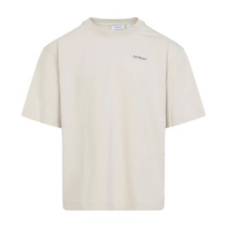 Off-white T-Shirts, male, Beige, Size: XL Half Arrow Skate T-shirt