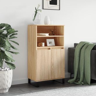 vidaXL Vidaxl - Aparador Alto Madera Contrachapada Color Roble 60x36x110 Cm