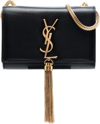 Saint Laurent Black Small Leather Monogram Kate Tassel Crossbody