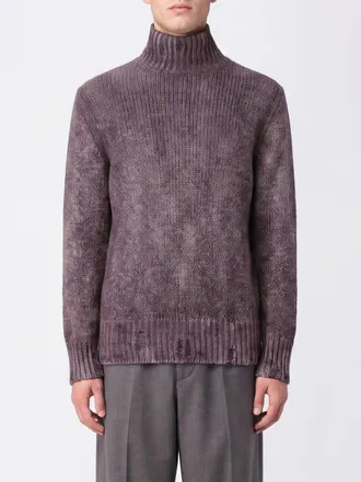 Avant Toi Abstract Pattern Cashmere and Silk Turtleneck Jumper