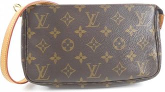 Louis Vuitton Marron Coated Canvas Pochette Pouch (Pre-Owned)