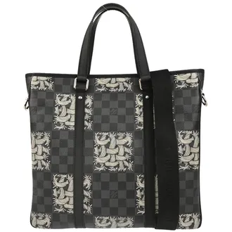 Louis Vuitton Tadao Limited Edition Nemeth Damier Graphite Gray Canvas Handbag (Pre-Owned)