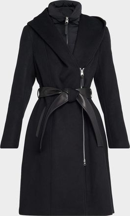 Mackage Shia 2-in-1 Double-Face Wool Coat with Removable Bib