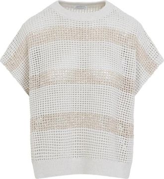Brunello Cucinelli Striped Knitted Top