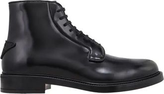 Prada Leather Lace-up Boots