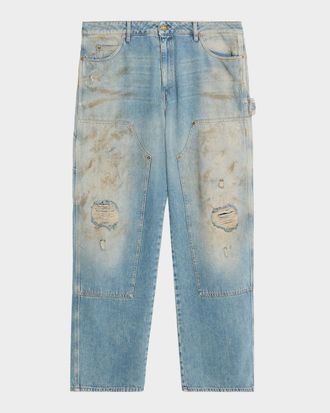 Golden Goose Men & apos;s Distressed Sand-Washed Painter Jeans