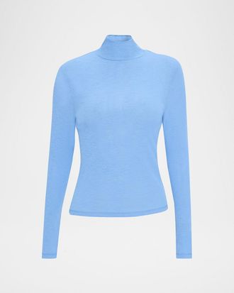Veronica Beard Wyeth Ribbed Turtleneck Top