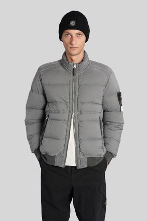 Stone Island Puffer In Grey Polyamide