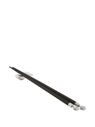 Alessi Alessandro stainless steel-tip chopsticks - unisex - stainless steel/Ebony - One Size - Brown