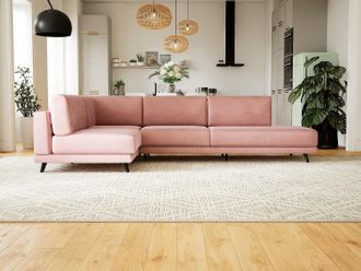 MYCS Ecksofa Samt Bonbonrosa - Flexible Designer-Polsterecke, L-Form: Beste Qualität, einzigartiges Design - 294 x 75 x 174 cm, konfigurierbar
