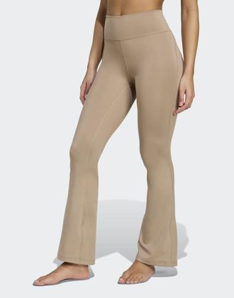 adidas All Me Essentials - Leggings a zampa marrone gesso