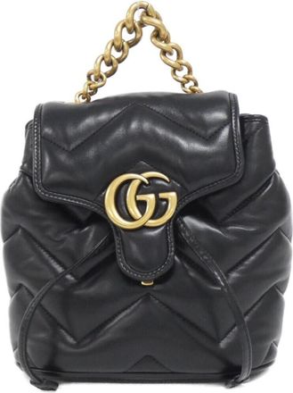 Gucci Black Quilting Leather Backpack (Pre-Owned)