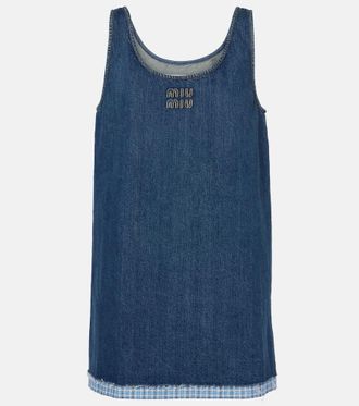 Miu Miu Logo denim minidress