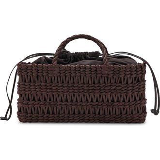 Mango Medium Natural Fiber Tote in Chocolate at Nordstrom
