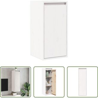 vidaXL Mobile TV - Pensile Bianco 30x30x100 cm in Legno Massello di Pino