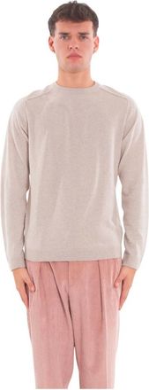 Daniele Fiesoli Light Cashmere Saddle Shoulders Sweater - Heren - Cashmere truien - Beige - 2XL - Kasjmier - Truien & Vesten