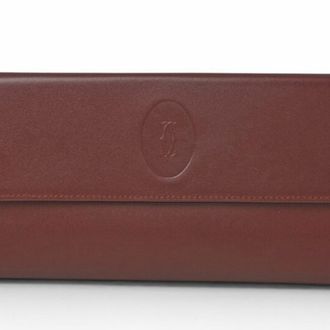 Cartier Must Bordeaux Leather Long Wallet (Bi-Fold) (Pre-Owned)