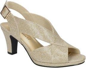 Easy Street Christy Sandal in Gold Glitter at Nordstrom Rack, Size 9.5