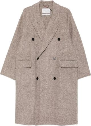 Amaranto Coats Cioccolato - Heren - Mantel - Bruin - M - Wol - Jassen