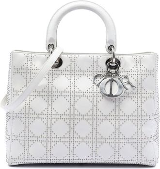 Dior Pre-owned Dior Large Calfskin Cannage Studded Lady Dior 09-MA-0014