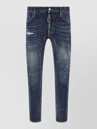 Dsquared2 biker style jeans distressed detailing belt loops
