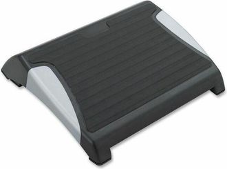 Safco RestEase Adjustable Footrest - 3.25 - 5 Adjustable Height - Black, Silver - 1 Each