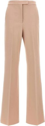Max Mara Norcia Broeken - Dames - Wijde Broeken - Roze - XS - Leer - Broeken