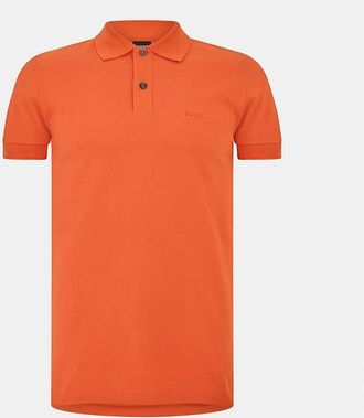 HUGO BOSS Mens Firenze Short Sleeve Polo Shirt - Orange - Size: 40