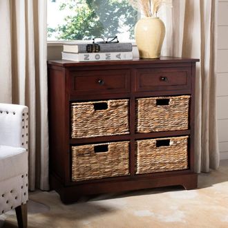 Safavieh Herman Storage Unit W/ Wicker Baskets