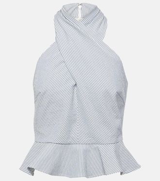 Veronica Beard Top Drey in cotone a righe