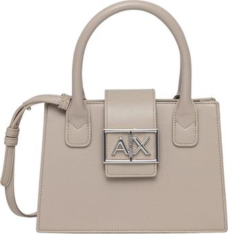 A|X Armani Exchange Logo-plaque Tote Bag - Dames - Handtassen - Beige - ONE Size - Polyester - Tassen