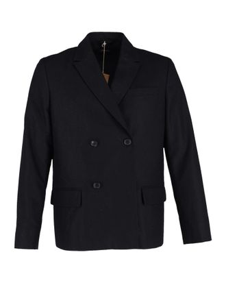 A.P.C. A. P.C. Double-Breasted Blazer in Navy Blue Wool