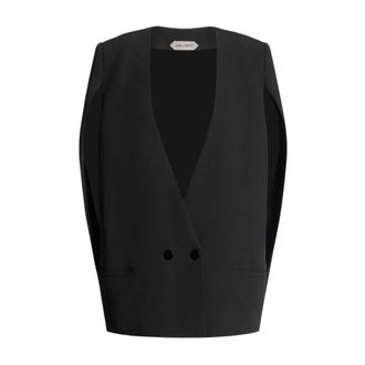 Alberta Ferretti Double-breasted Gilet - female - Alberta Ferretti - Waistcoats - Black - M - Jackets