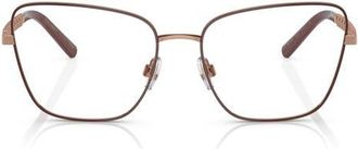 Dolce & Gabbana 55mm Butterfly Optical Glasses in Pink Gold at Nordstrom