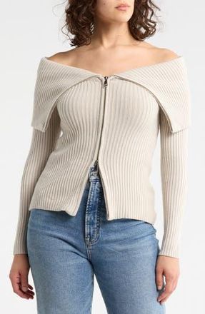 Blank NYC Cotton Blend Full Zip Cardigan in Crystal Clear at Nordstrom Rack, Size X-Small