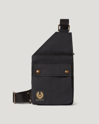 Belstaff Trialmaster Crossbody Bag Unisexs Waxed Cotton Black Size One Size