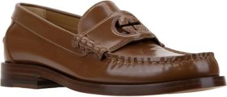 Gucci Heren Slip-On Leren Loafers - Heren - Loafers - Bruin - 47 EU - Leer - Schoenen