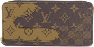 Louis Vuitton Marron Coated Canvas Long Wallet (Bi-Fold) (Pre-Owned)