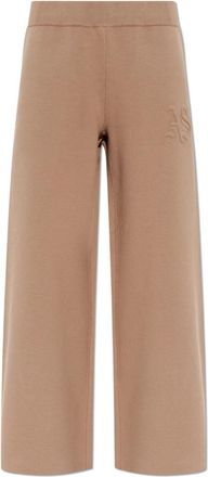AllSaints Sonny Gebreide Broek - Dames - Wijde Broeken - Beige - S - Polyester - Broeken
