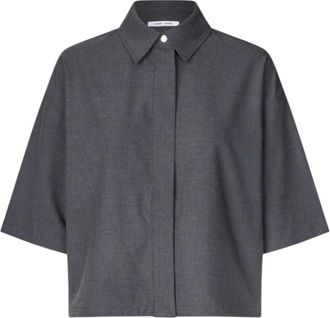 Sams&oslash;e & Sams&oslash;e Overhemden, Dames, Grijs, M, Polyester, Salulu SS Shirt
