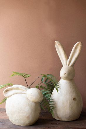 Kalalou Set Of Two Rabbit Sculptures