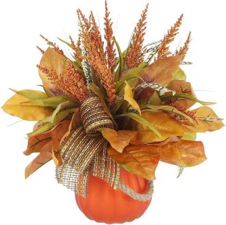 Creative Displays Inc. Handmade Fall Candleholder With Assorted Hydrangeas & Wheat