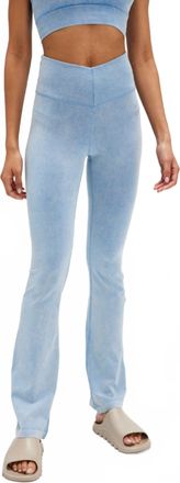 Free People Go To Smooth Flare Pants In Washed Denim Blue