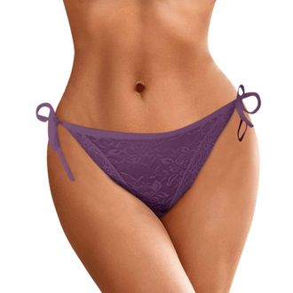 Generic Women Lace Briefs Womens Seamless Tie Side Panties Sexy Bikini Panties Lace Ladies High Waist Low Waist Panties Womens Full Brief Purple